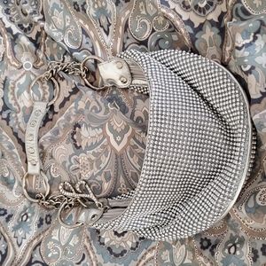 J Lo Silver Studded Small Hand bag